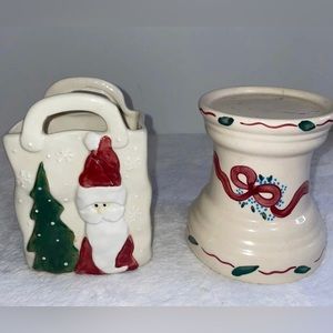 Vintage Christmas Candle and Utensil Holder